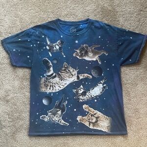 Space Cat Tie Dye Graphic T-Shirt